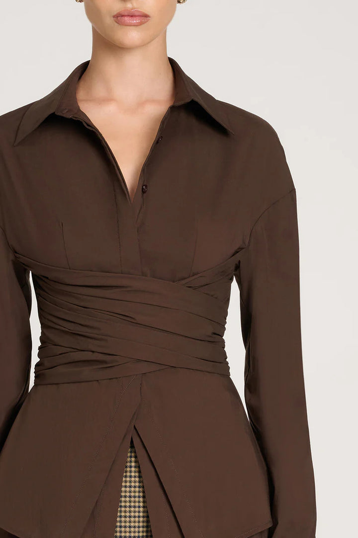 LANA | Luxury Draped Waist Shirt