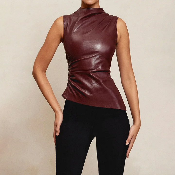 CHLOE | Faux Leather Top