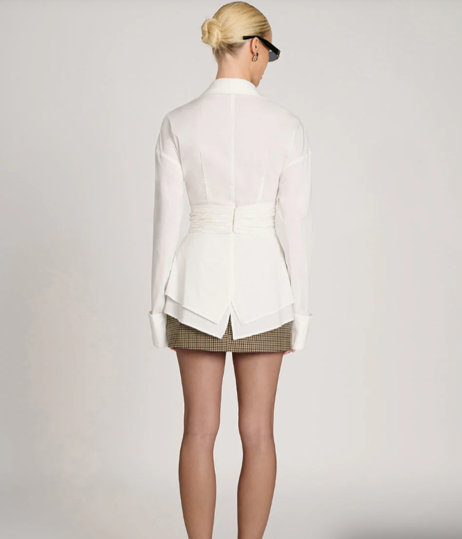 LANA | Luxury Draped Waist Shirt